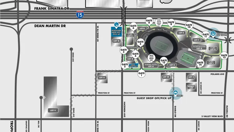 Allegiant Stadium parking map Allegiant Stadium parking map
